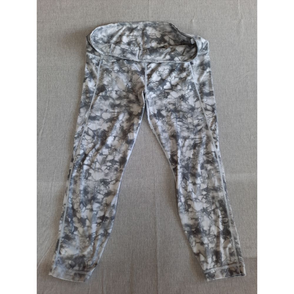 Athleta Women's XL Stretch Pull-On Capri Gray‎ Cuomo Pants Inside Pockets